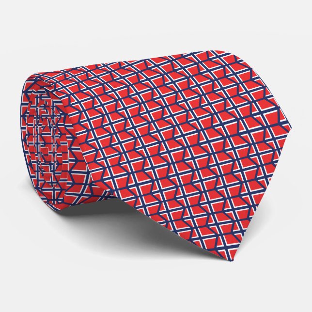 Norges flagg geometriskt hexagonmönster slips (Rullad)