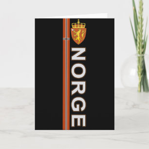 Norges flagg stolthet fotboll och sport tema kort
