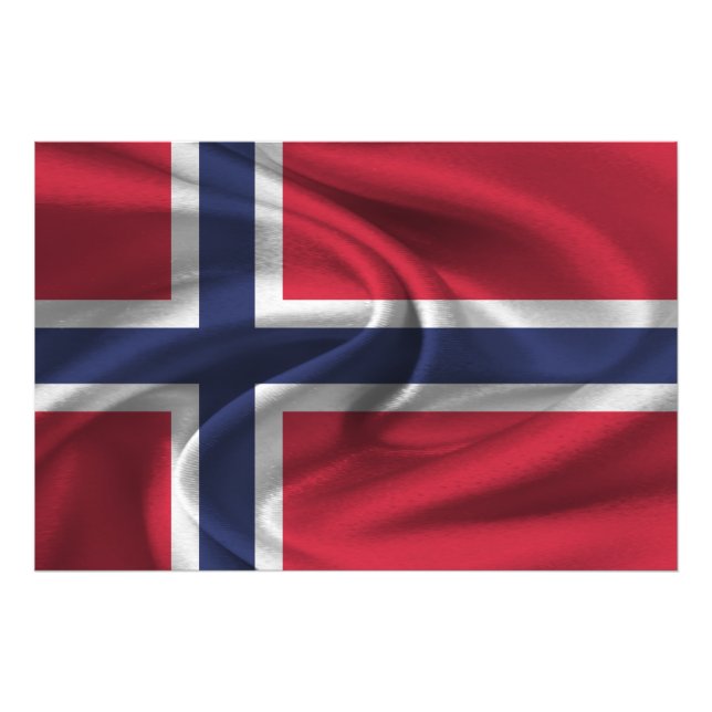 Norges flagga fototryck (Framsidan)