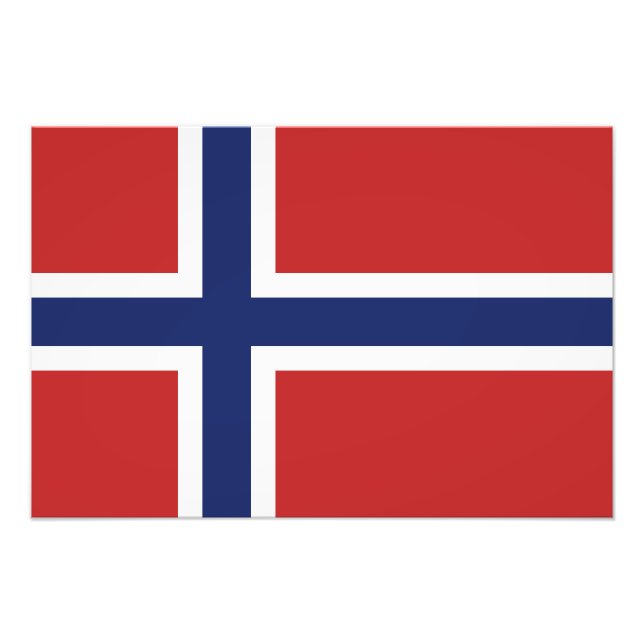 Norges Flagga Fototryck (Framsidan)