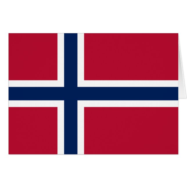 Norges flagga hälsningskort (Framsidan Horizontal)