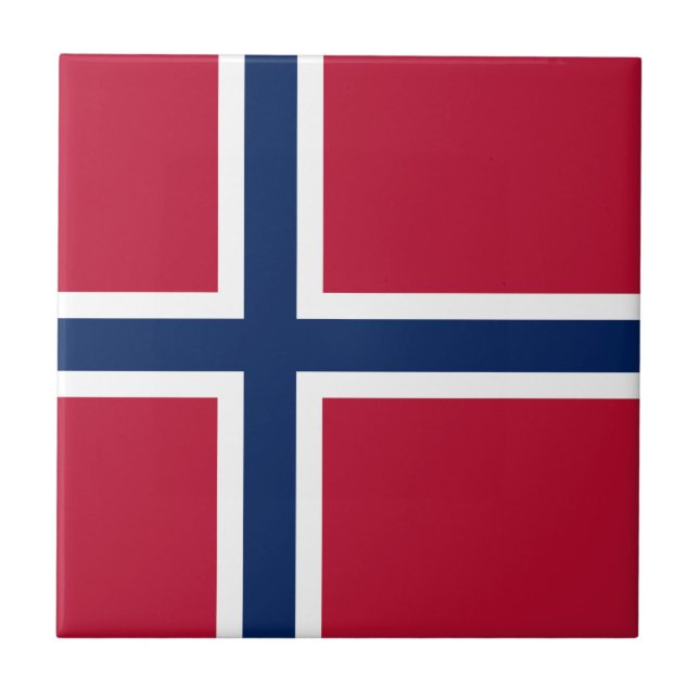Norges flagga kakelplatta (Framsidan)