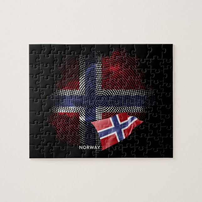 Norges flagga pussel (Horisontell)