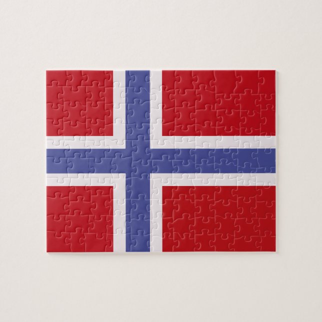 Norges flagga pussel (Horisontell)