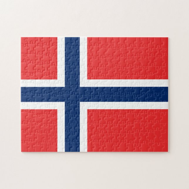 Norges flagga pussel (Horisontell)