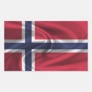 Norges flagga rektangulärt klistermärke