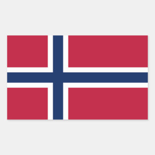 Norges flagga rektangulärt klistermärke