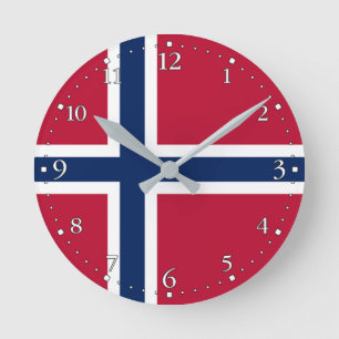 Norges flagga rund klocka