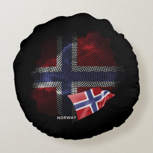Norges flagga rund kudde