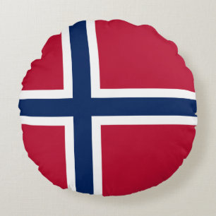 Norges flagga rund kudde