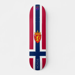 Norges flagga/ statsvapen mini skateboard bräda 18,5 cm