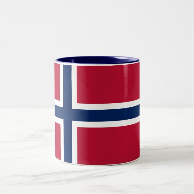 Norges flagga Två-Tonad mugg (Center)