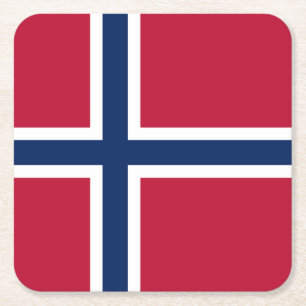 Norges flagga underlägg papper kvadrat
