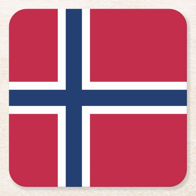 Norges flagga underlägg papper kvadrat (Framsidan)