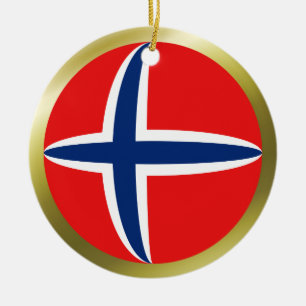 Norges flaggprydnad julgransprydnad keramik