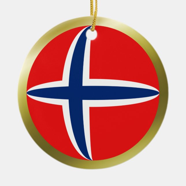Norges flaggprydnad julgransprydnad keramik (Framsidan)