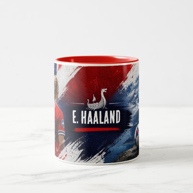 Norges fotbollsfanfödelsedagsnamn Två-Tonad mugg (Center)