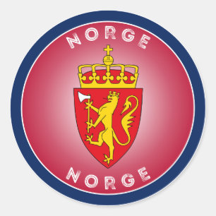 Norges kulturarvssymbol runt klistermärke