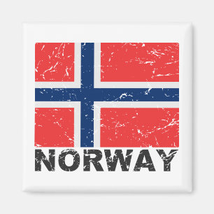 Norgevintageflagga Magnet