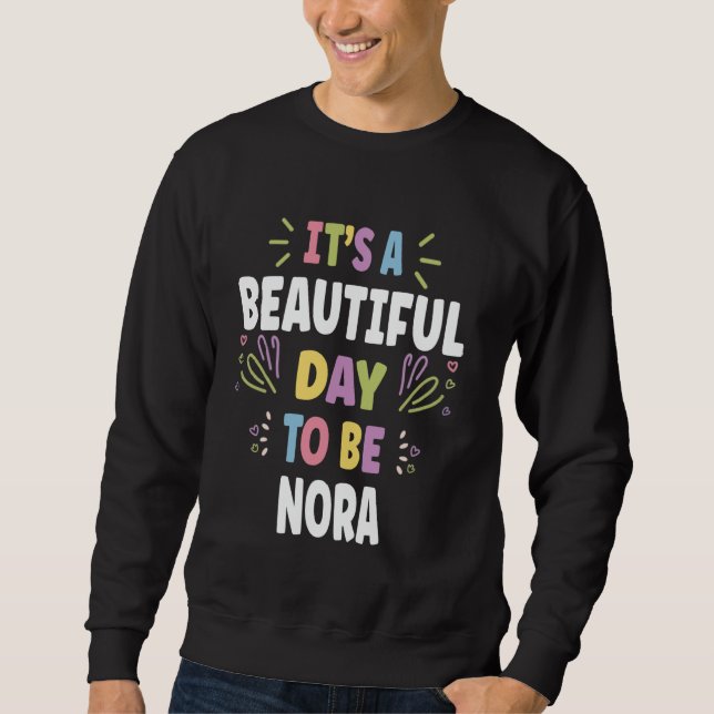 NORMA Personligt Namn Vacker Dag NORMA Lång Ärmad Tröja (Framsida)