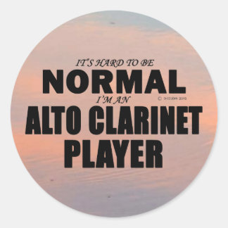 Normal Alto Clarinet Player Classic Round Stcker Runt Klistermärke