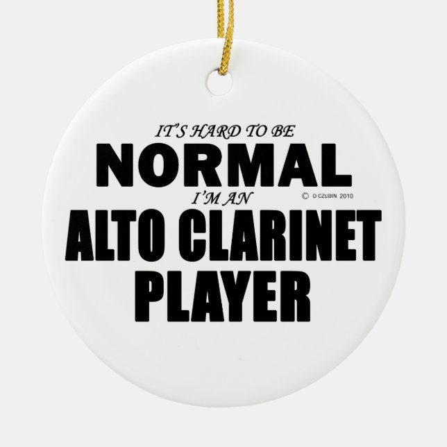 Normal Alto Clarinet Player Julgransprydnad Keramik (Framsidan)