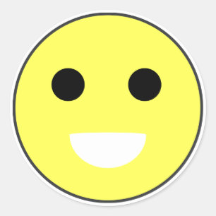 Normal Ansikte Emoticon Mood Runt Klistermärke