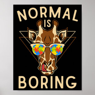 Normal är att boka Autism Awareness Giraffe Poster
