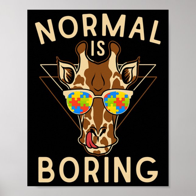 Normal är att boka Autism Awareness Giraffe Poster (Framsidan)