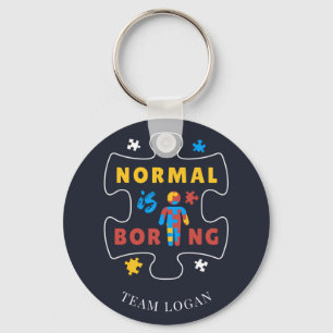 Normal är Boring Autism Awareness Puzzle Biet Nyckelring