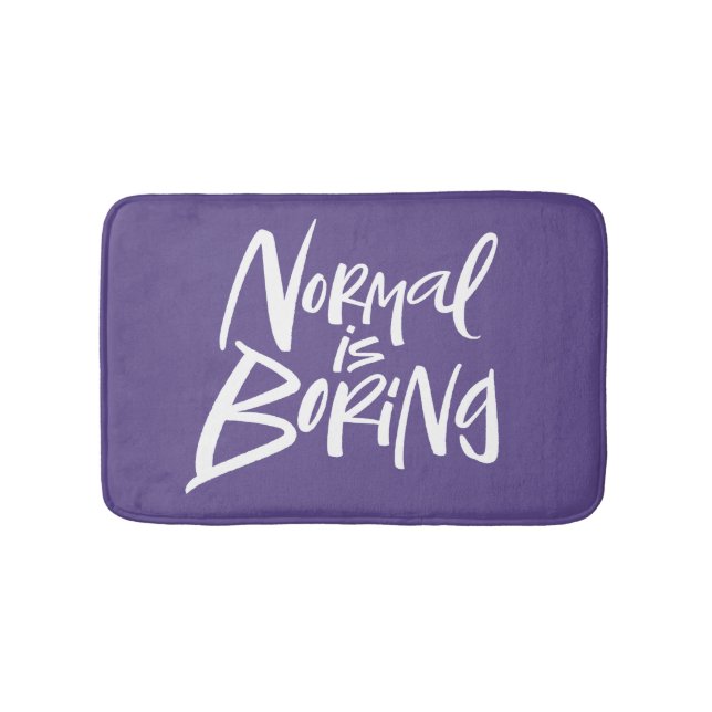 Normal Är Boring Bokstäver Violett Lila Konstnär Badrumsmatta (Framsidan)