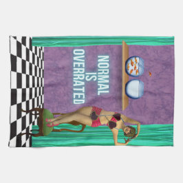 Normal är överskattad Funky och Roligt, ändrad kon Kökshandduk