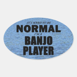 Normal Banjo Player Oval Sticker Ovalt Klistermärke