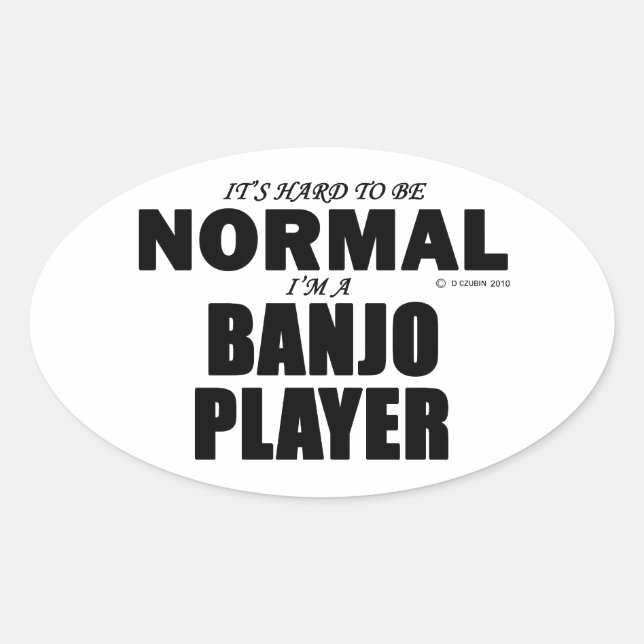 Normal Banjo Player Ovalt Klistermärke (Framsida)