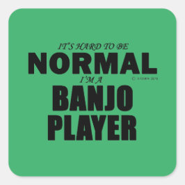 Normal Banjo Player Square Sticker Fyrkantigt Klistermärke