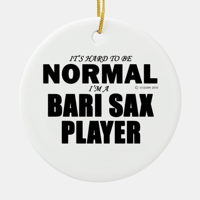 Normal Bari Sax Player Julgransprydnad Keramik (Framsidan)