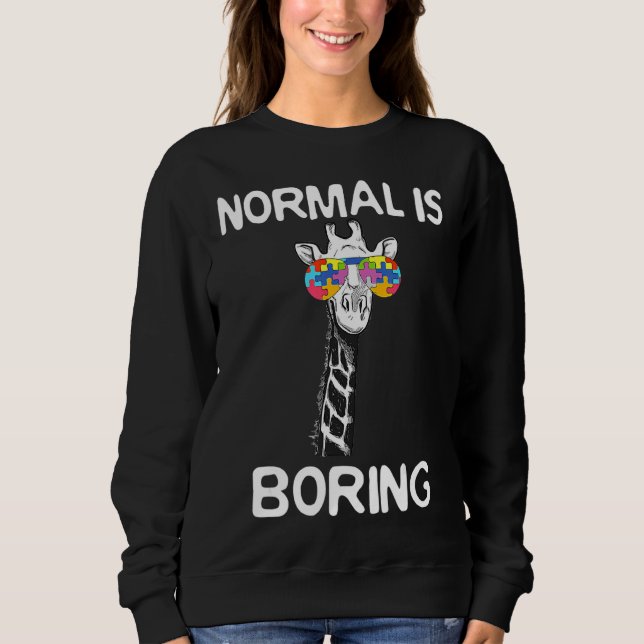 Normal Boring Autism Awareness Giraffe Autist T Shirt (Framsida)