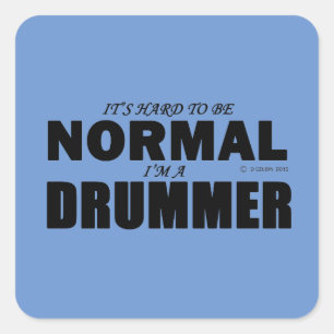 Normal Drummer Square-etikett Fyrkantigt Klistermärke