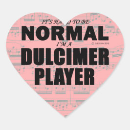 Normal Dulcimer Player Heart-fästare Hjärtformat Klistermärke