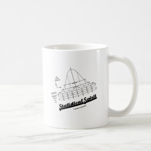 Normal fördelningskurva för statistisk spirit kaffemugg