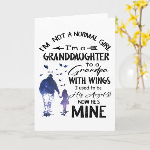 Normal Girl Grandpa med Vingar Angel Kort