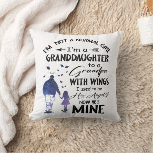 Normal Girl Grandpa med Vingar Angel Kudde