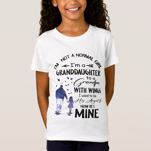 Normal Girl Grandpa med Vingar Angel T Shirt (Framsida)