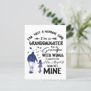 Normal Girl Grandpa med Vingar Angel Vykort