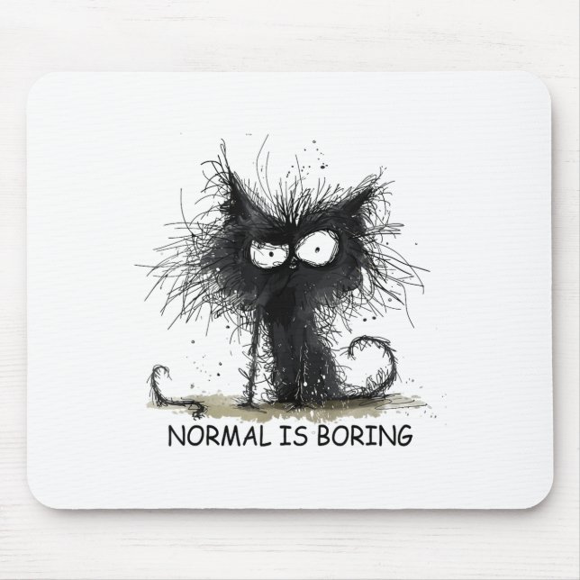 Normal Is Boring Funny Cat Graphic Tee Men Women  Musmatta (Framsidan)