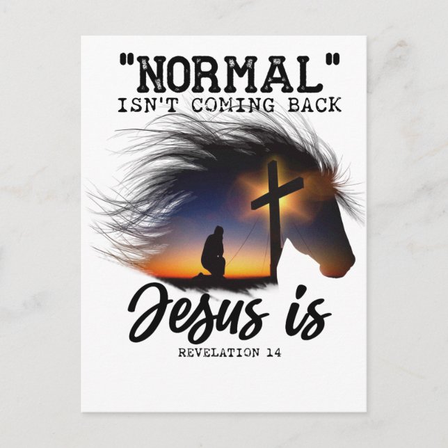 Normal Kommer Inte Tillbaka Jesus För Hästälskare  Meddelande Vykort (Framsida)