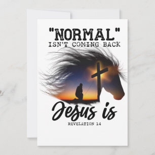 Normal kommer inte tillbaka Jesus för hästar Lover Tack Kort