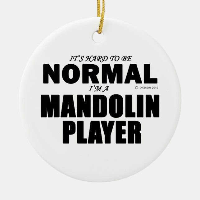 Normal Mandolin Player Julgransprydnad Keramik (Framsidan)