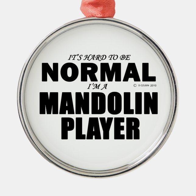 Normal Mandolin Player Julgransprydnad Metall (Framsidan)