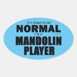 Normal Mandolin Player Oval Sticker Ovalt Klistermärke